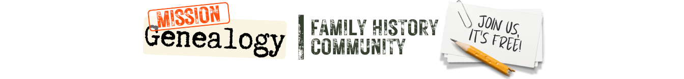 Logo and banner for MissionGenealogy.org, a family history community on Substack