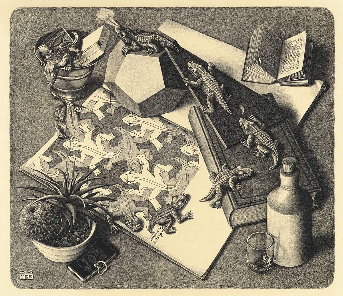 M.C. Escher, Reptiles, lithography, March 1943