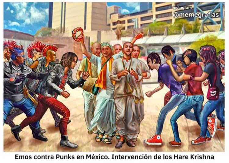 The day punks beat up emos. The epic battle of subcultures was only ended by singing Krishnas