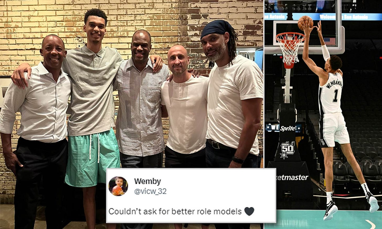 Victor Wembanyama posts photo of himself with Spurs greats Tim Duncan,  David Robinson | Daily Mail Online