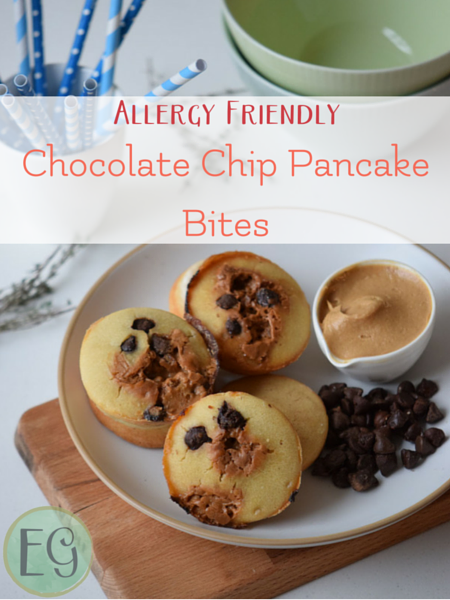Gluten free kid friendly recipe for Chocolate Chip Pancake Bites. Part of Kids in the Kitchen at Everyday Graces. 