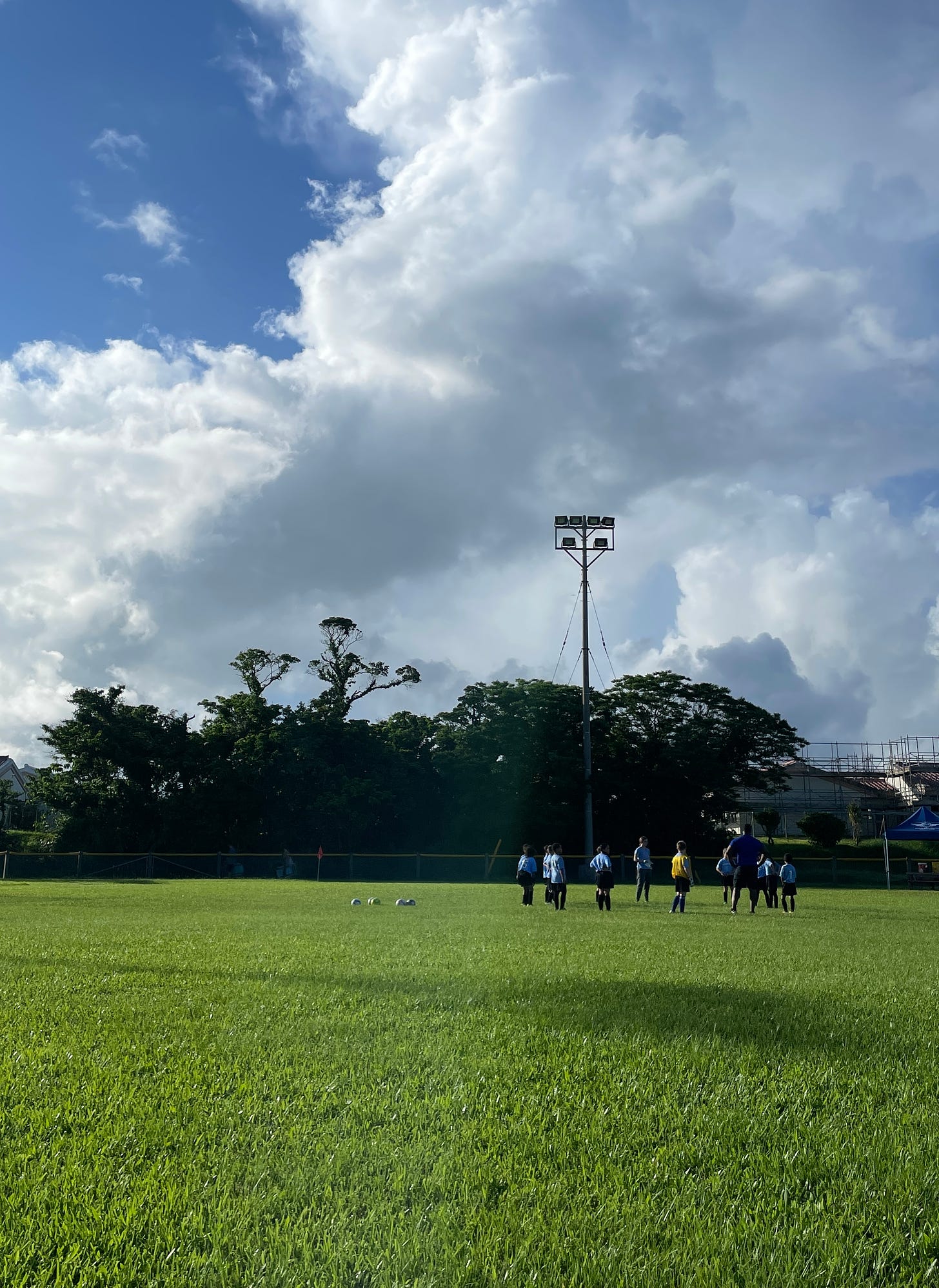 A picture of a soccer team about to play