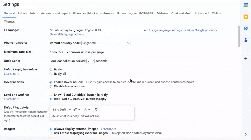 Screen record of auto-advance settings - Part Two