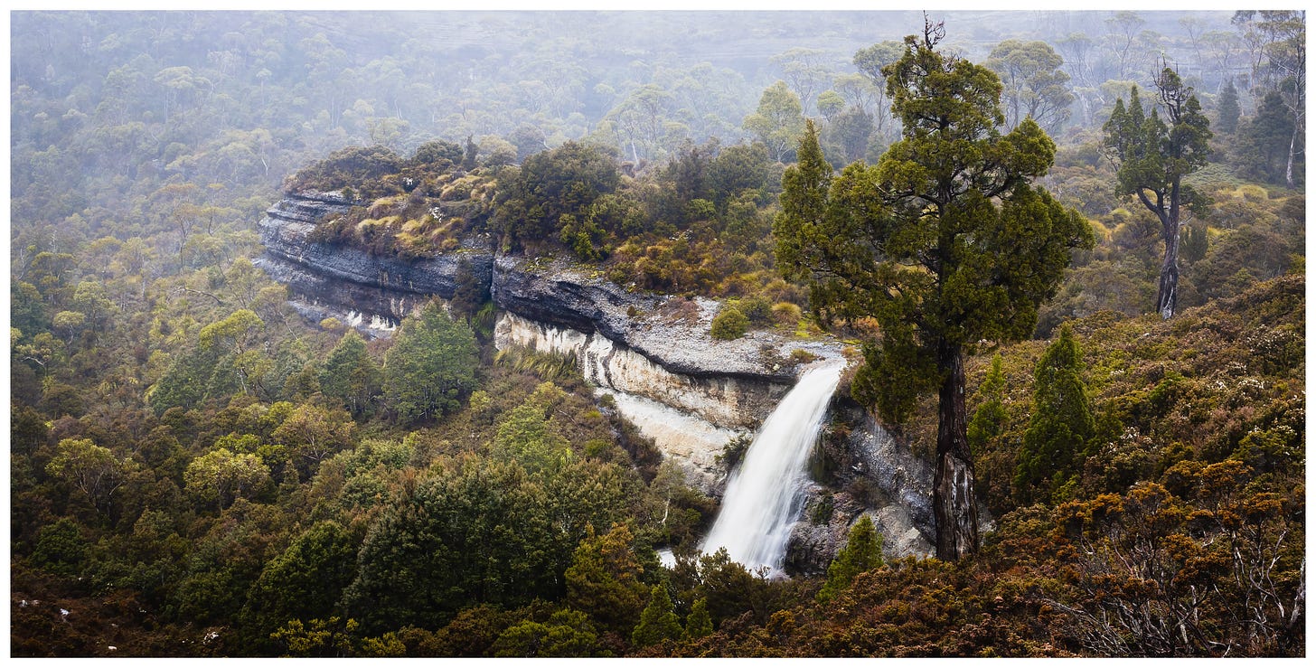 Panorama of Waterfall Valley with Lower Branigan Falls