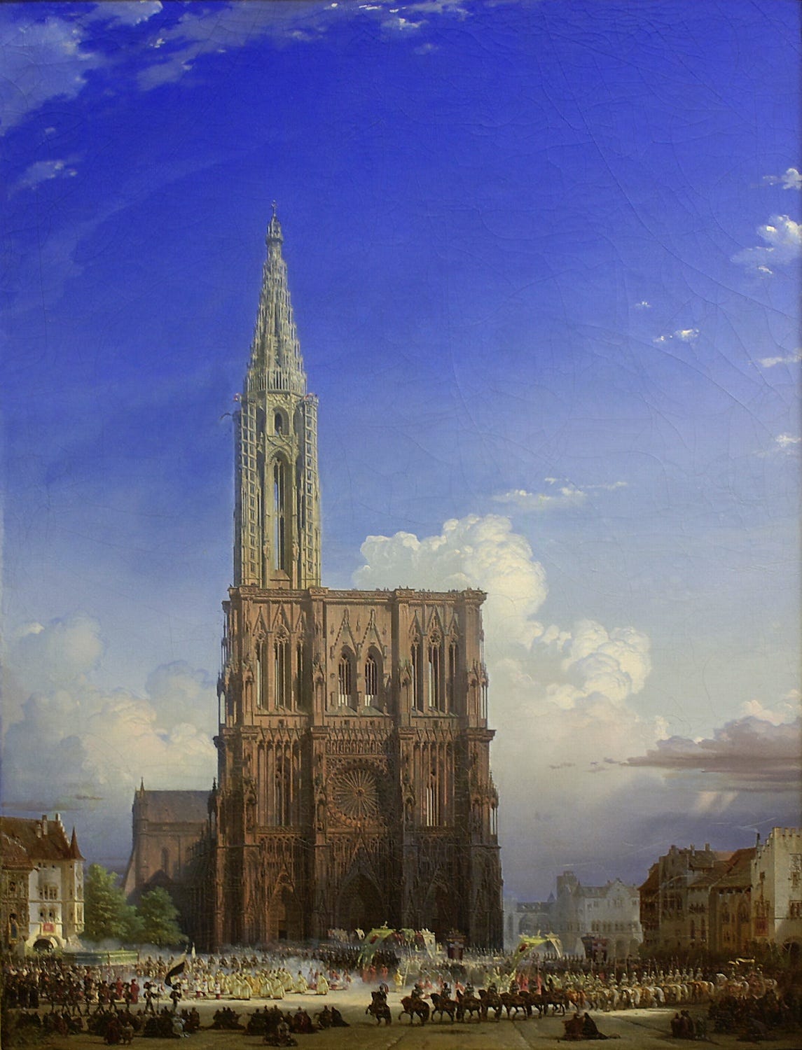 Strasbourg Cathedral in the Middle Ages, painting by August von Bayer (19th century)