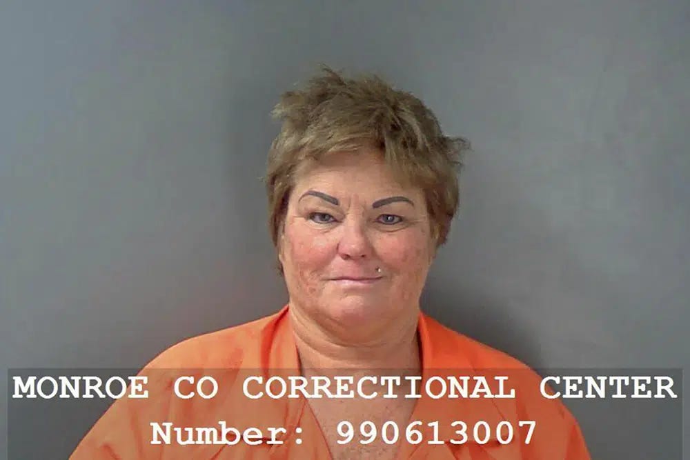 This photo provided by Bloomington Police Department shows Billie Davis. Davis now faces a federal hate crime charge in addition to attempted murder in the stabbing of an Indiana University student of Chinese descent on a public bus. Davis was indicted by a federal grand jury in Evansville Thursday, April 20, 2023 on a charge of willfully causing injuries to the victim due to her race and national origin, the Justice Department said.(Bloomington Police Department via AP)
