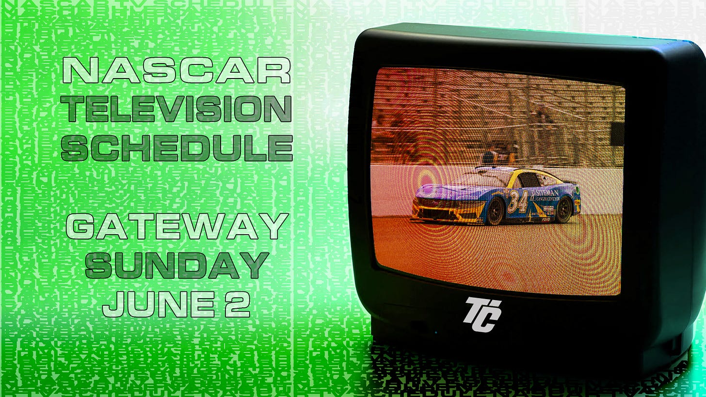 NASCAR TV Schedule Sunday June 2, 2024 World Wide Technology Raceway at Gateway Enjoy Illinois 300 what channel is NASCAR on today?