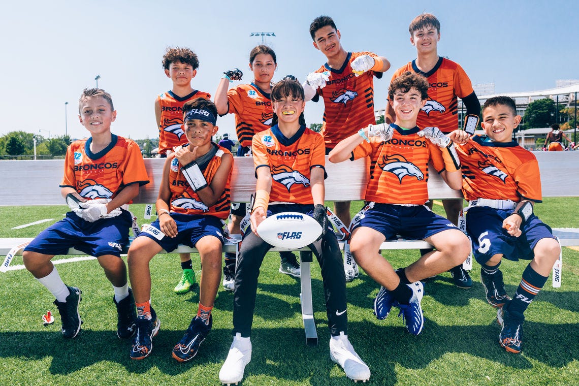 picture of denver broncos youth flag football team