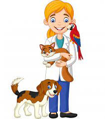 Premium Vector | Cartoon female veterinarian examining pets