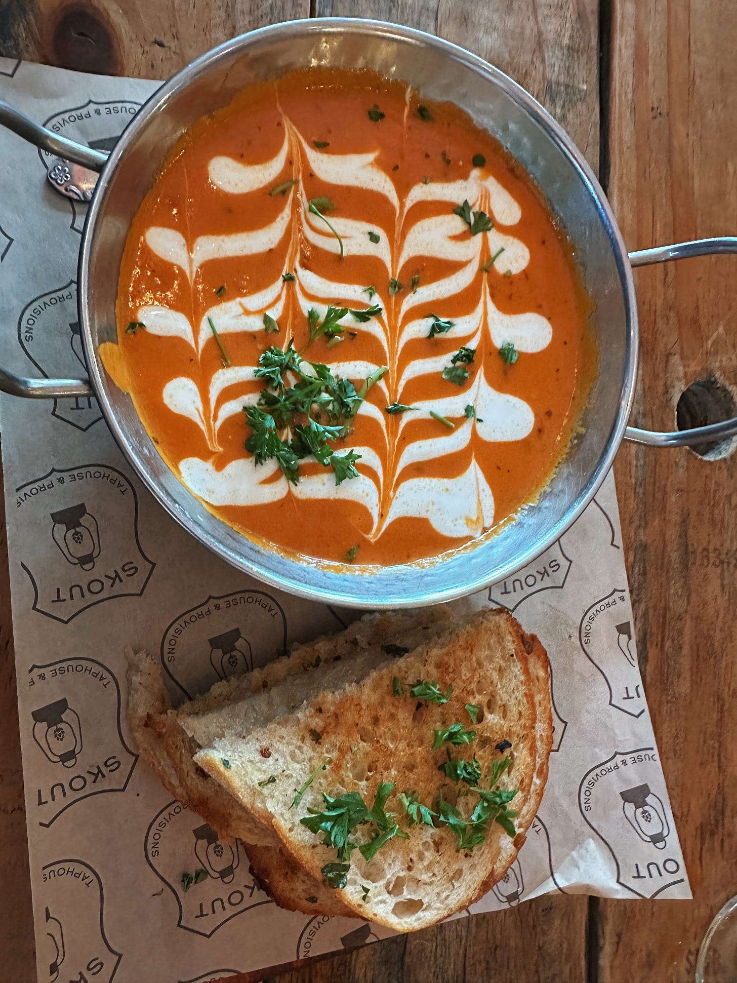 Tomato soup and a grilled cheese sandwich at Taphouse and Provisions