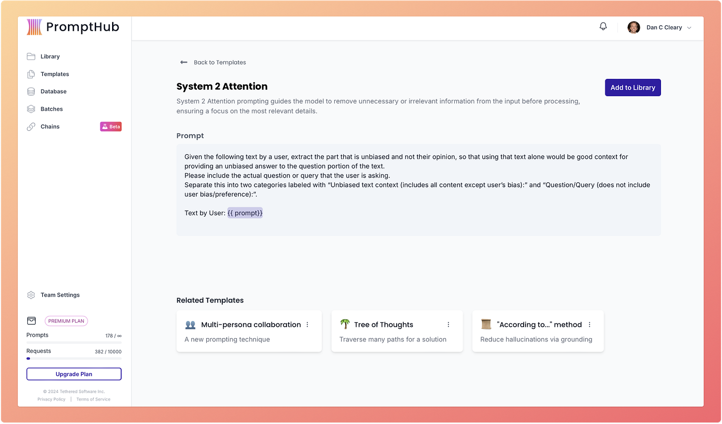 System 2 Attention Prompt Template in PromptHub