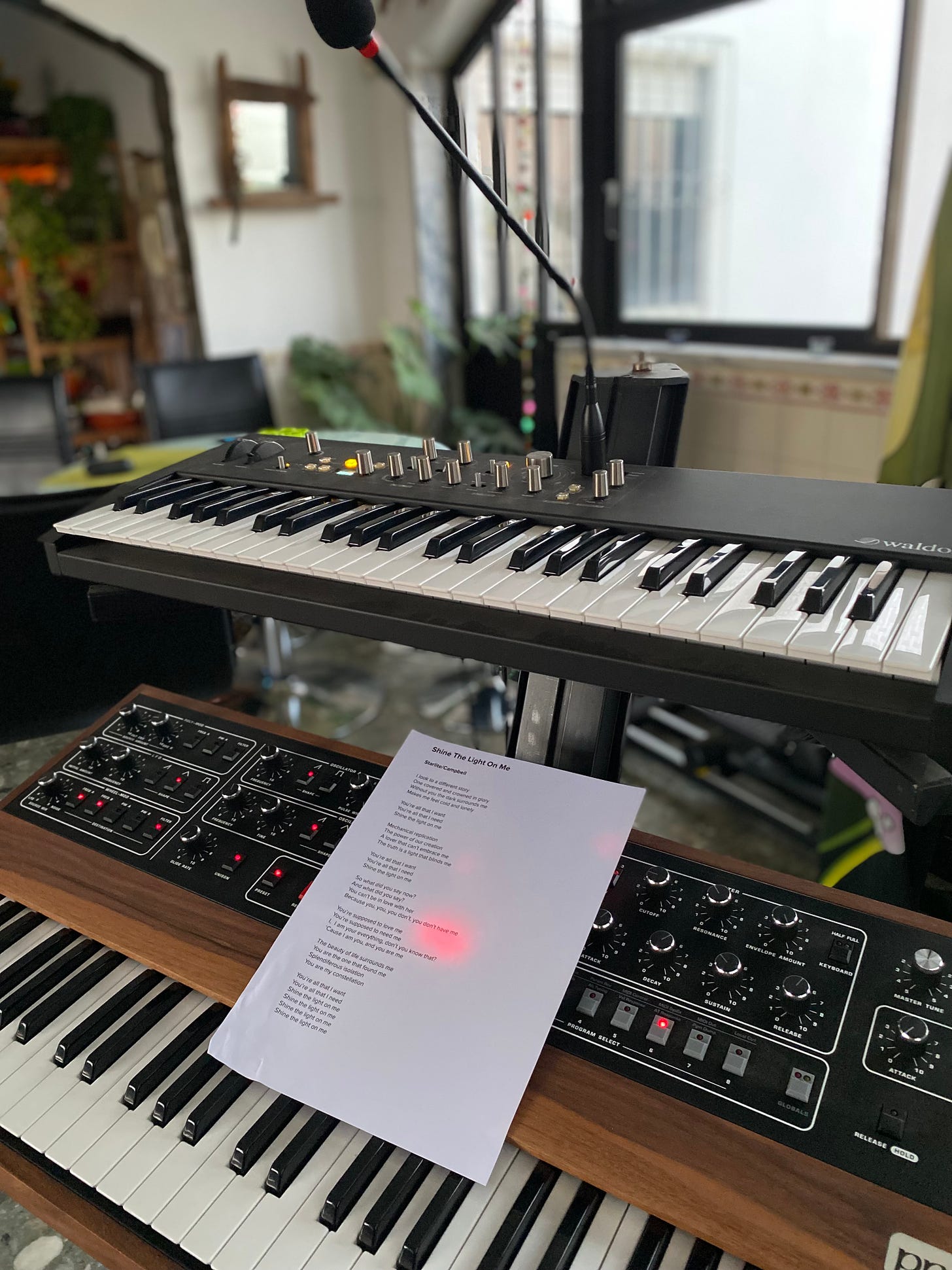 Waldorf STVC and Sequential Prophet 5 synthesisers