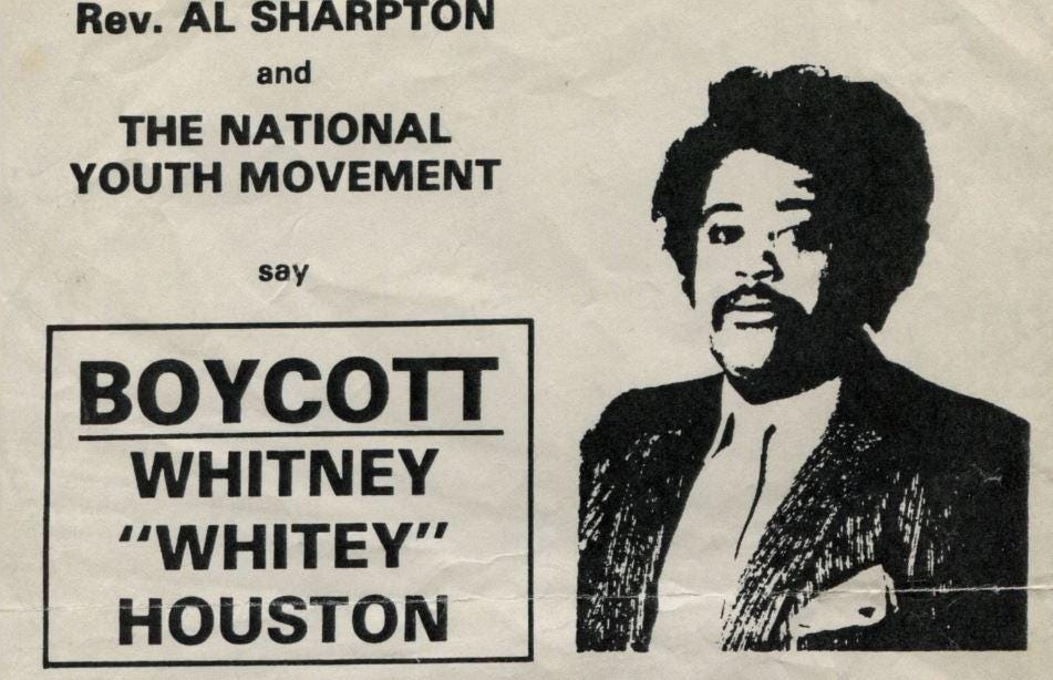 Ad to "Boycott Whitey Houston" led by Al Sharpton