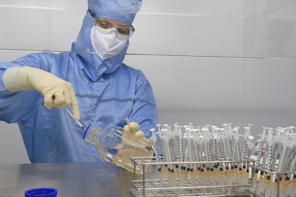 Image of a scientist working on vaccines