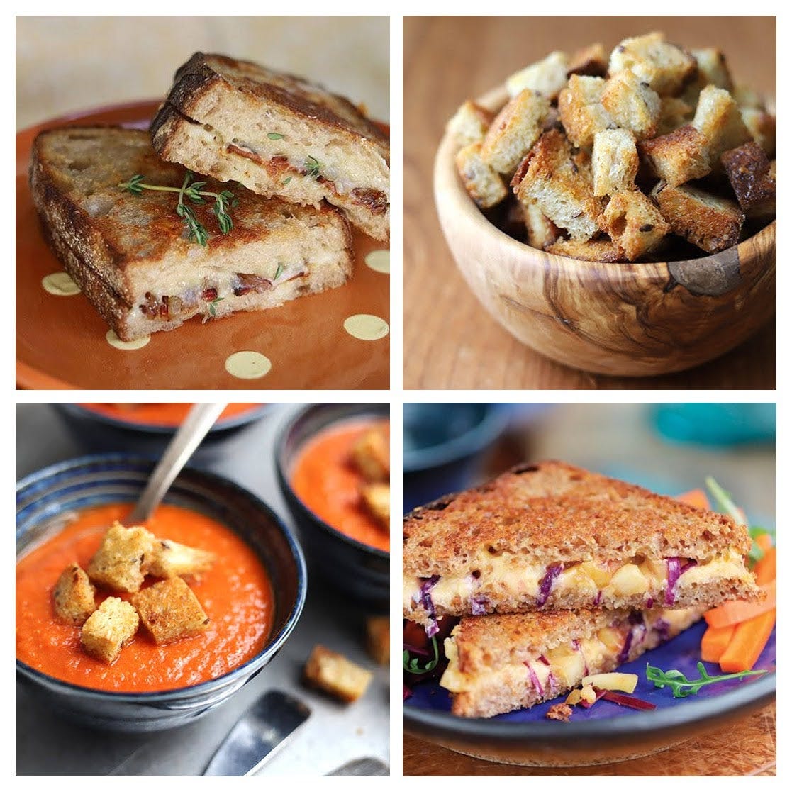 Tomato Ginger Bisque, Grilled Cheese, and Rustic Croutons, Cook the Vineyard