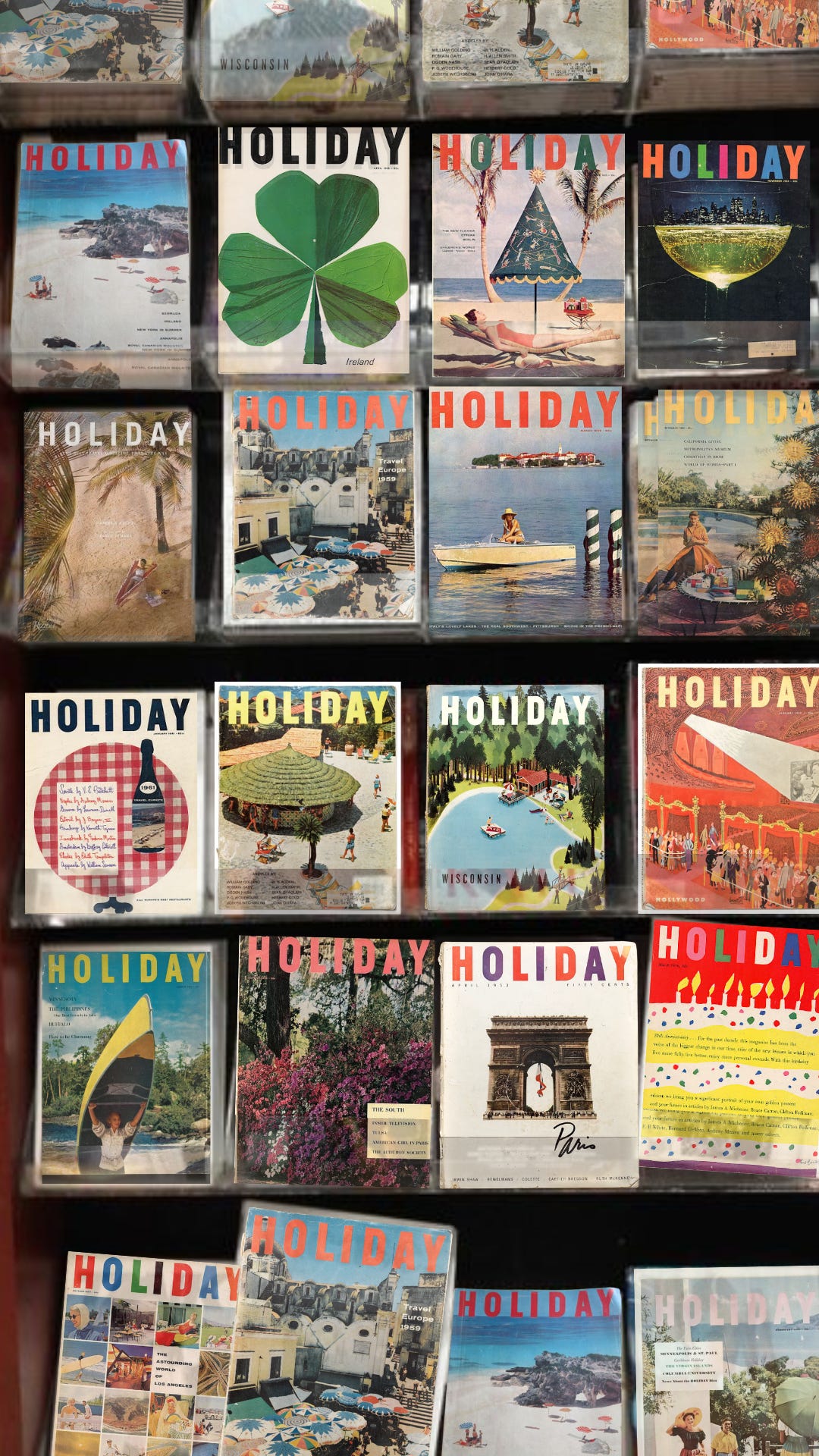 Vintage holiday travel magazine cover showcasing classic vacation destinations, retro travel tips, and nostalgic getaway imagery.