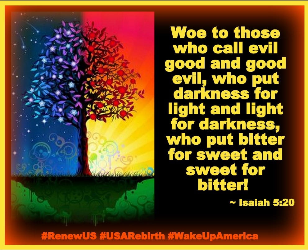 Judy CONSERVATIVE on Twitter: "Woe unto those who call evil good and ...