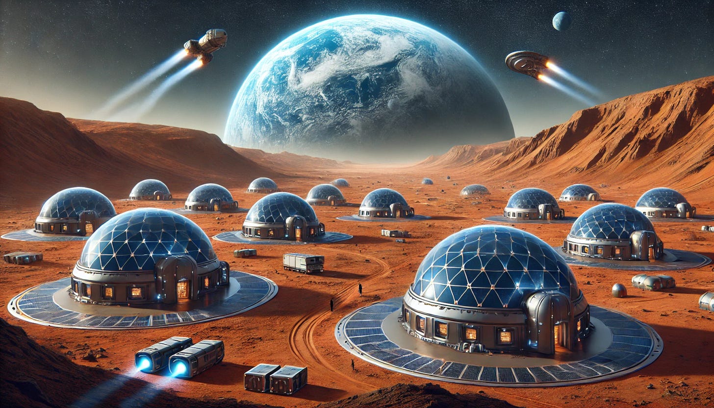 Artistic vision of a colony on Mars