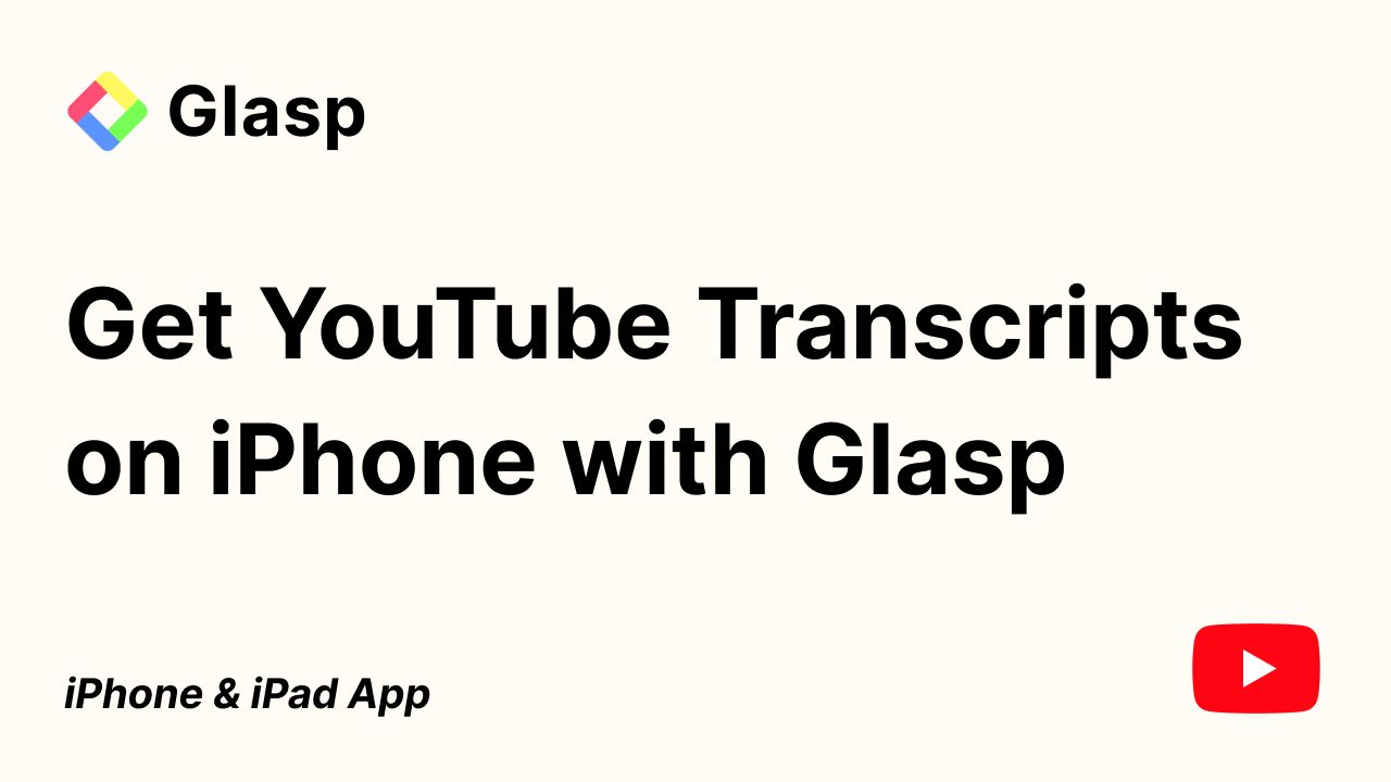 How to Get YouTube Transcripts on iPhone with Glasp How to Get YouTube Transcripts on iPhone with Glasp
