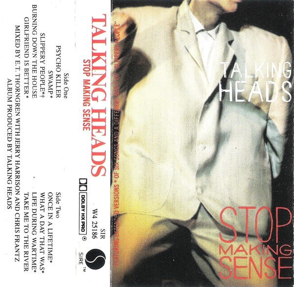 Talking Heads - Stop Making Sense cassette cover