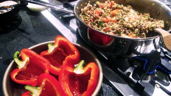 Chrissy Teigen's Stuffed Red Bell Peppers Recipe