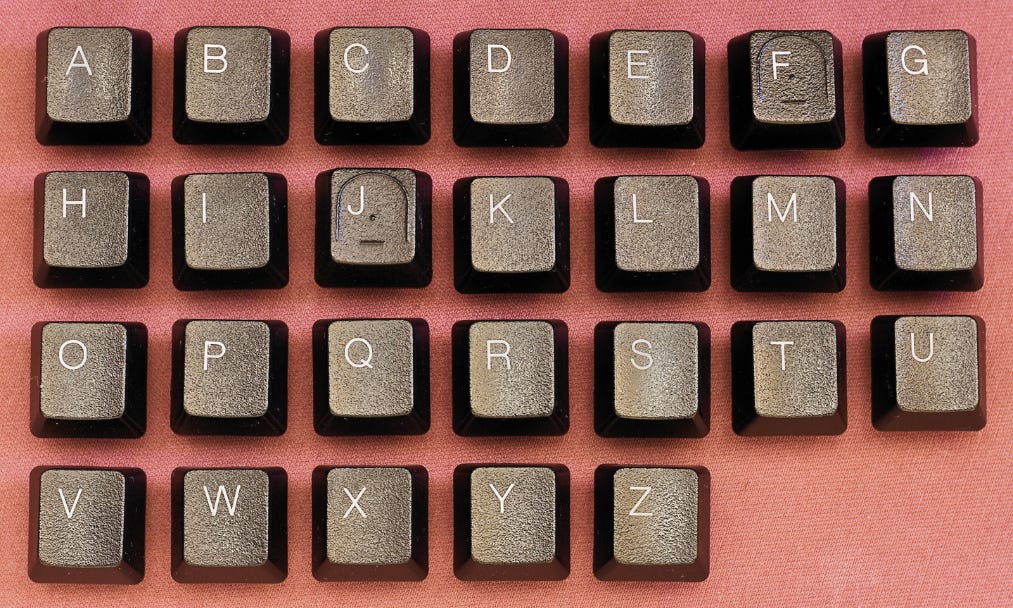 Keyboard in alphabetical order