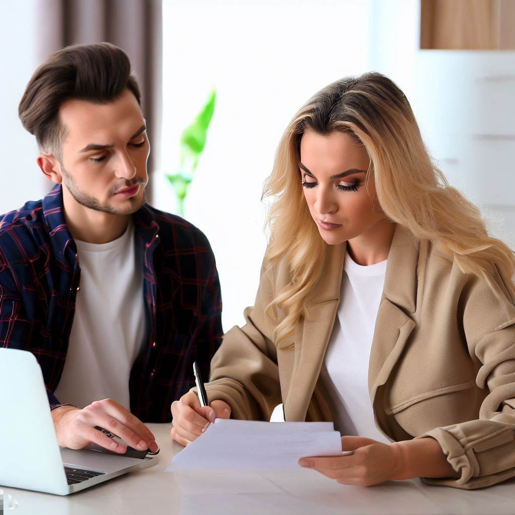 an influencer agent signing a contract with a influencer