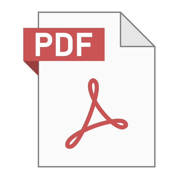 Modern flat design of pdf file icon for web