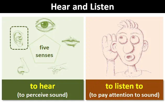 hear and listen explained