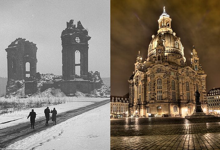 Image result from https://www.goodnewsnetwork.org/dresden-church-rebuilt-from-wwii-ashes/