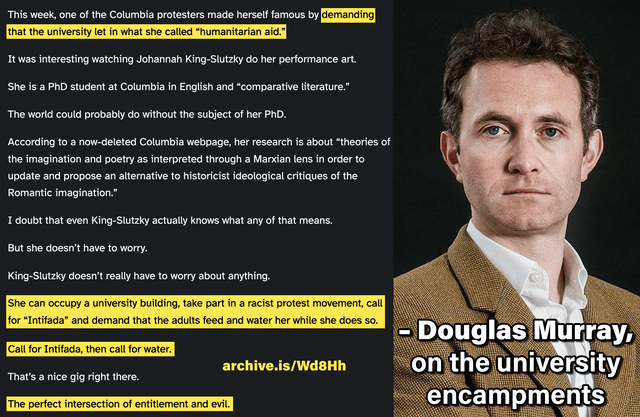 r/ConservativeMemes - douglas murray on the university encampments. i’ll put relevant links to this story in the comments.