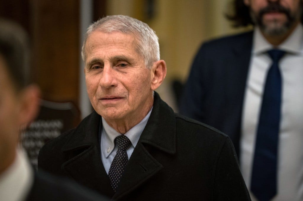 WASHINGTON, DC - JANUARY 8: Dr. Anthony Fauci, the former head of the National Institute of Allergy and Infectious Diseases, arrives at the U.S Capitol for the first of two days of interviews before of the Select Subcommittee on the Coronavirus Pandemic on January 8, 2024 in Washington, DC. (Photo by Kent Nishimura/Getty Images)