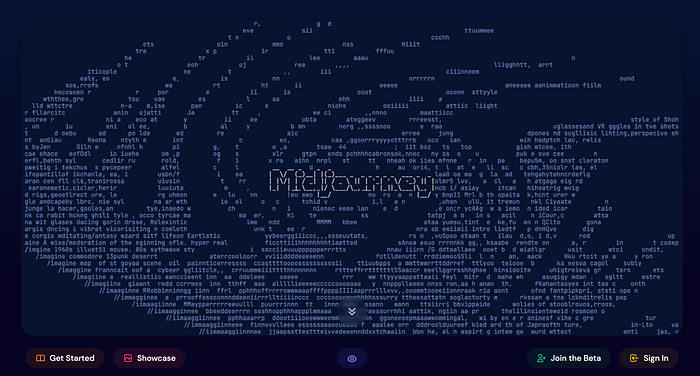 Screenshot of the Midjourney website