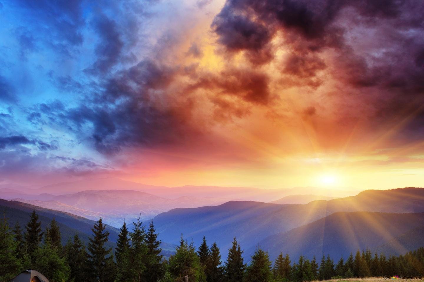 Mountain sunrise 4K wallpaper download