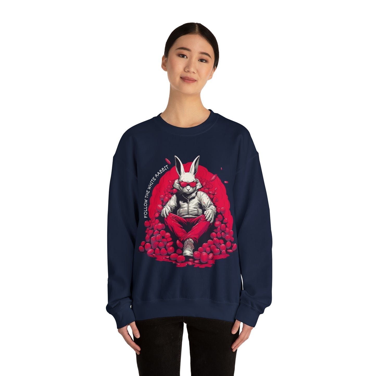 Follow The White Rabbit Signature Unisex Heavy Blend™ Crewneck Sweatshirt