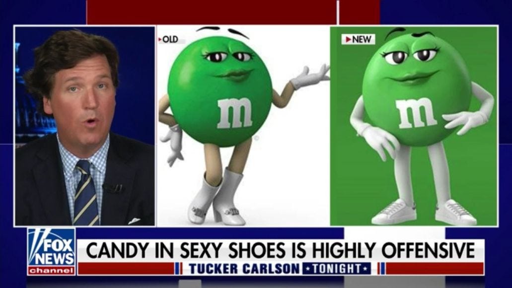 Tucker Carlson is "Totally Turned Off" by New Female M&Ms
