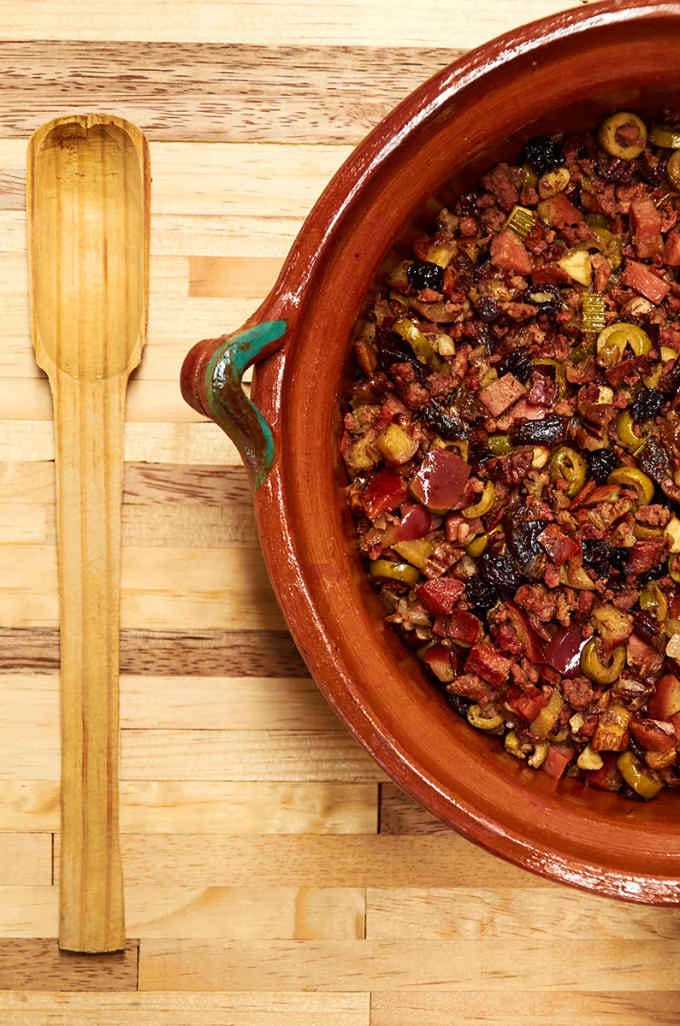 Bowl of Mexican Turkey Stuffing