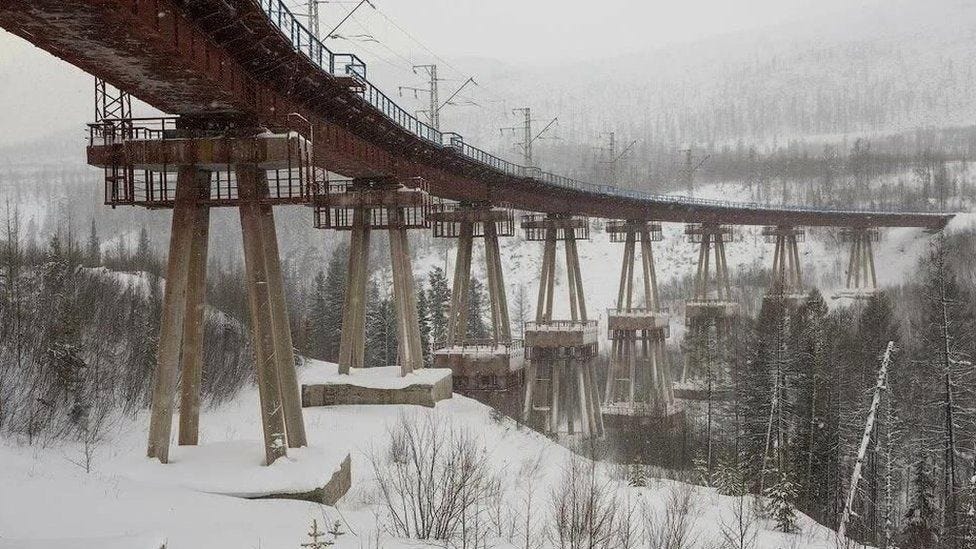 Picture of the bridge that an Ukrainian official says was hit by explosives