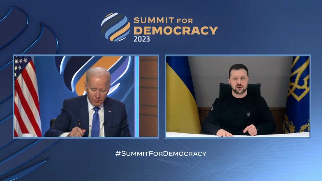 Democracy Summit 2023 US Zelensky Ukraine