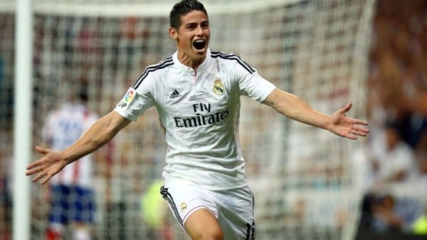 james rodriguez brings in goal for los blancos la liga 2015