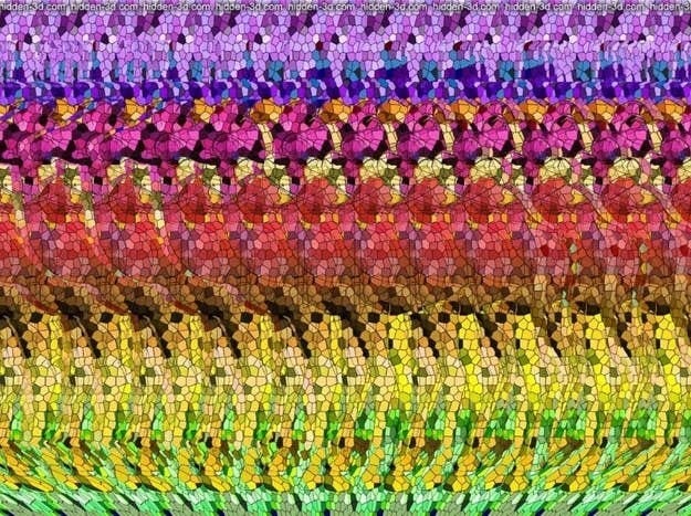 A jumble of colors that turn into a camel if you cross your eyes.