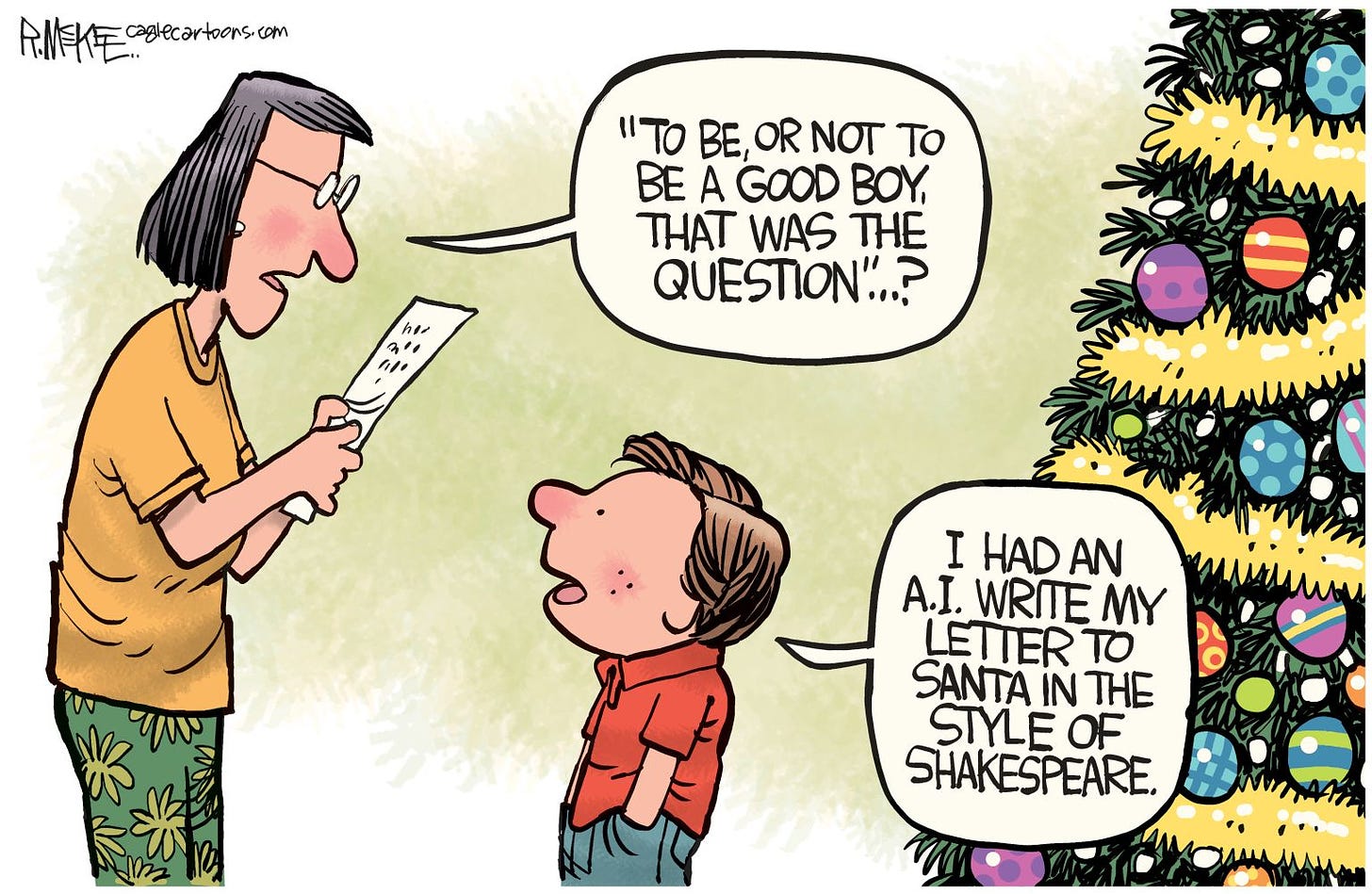 AI Letter to Santa - newsjustin.press editorial cartoon