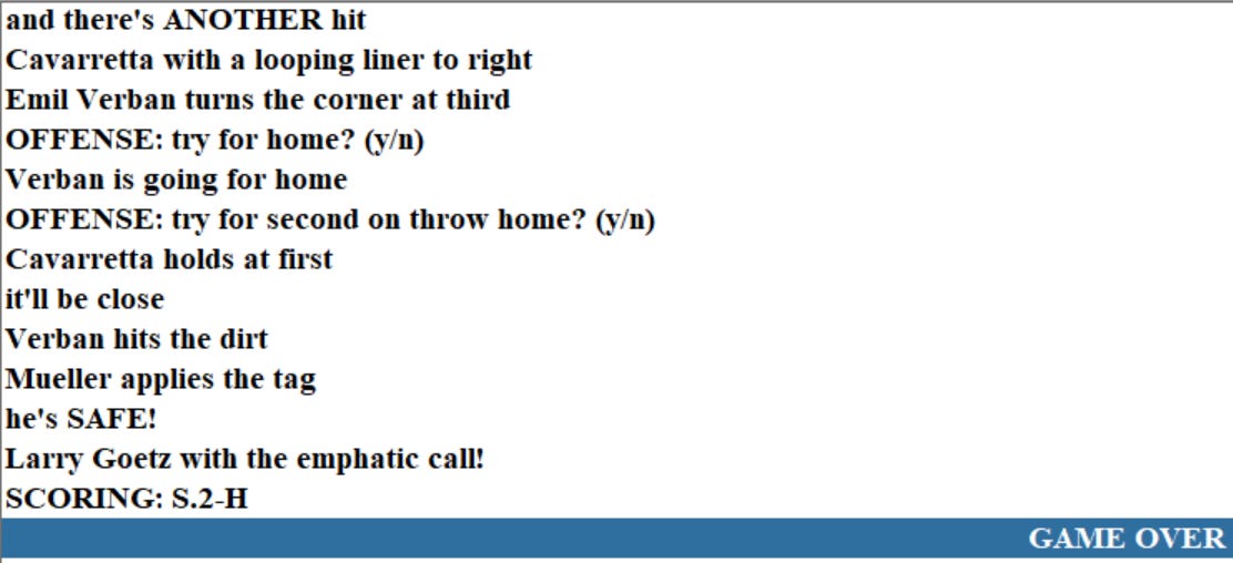 Diamond Mind Baseball Play By Play