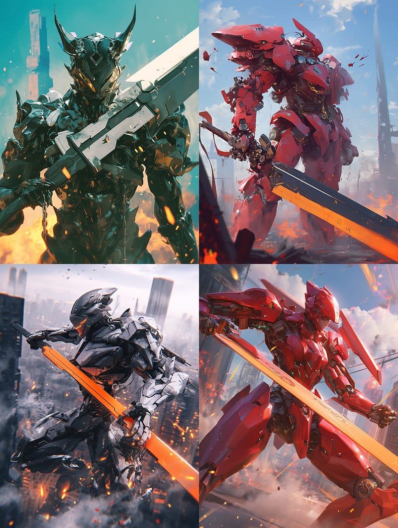 Anime style armor with a huge sword