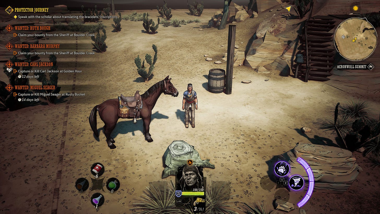 Ένας από τους κεντρικούς χαρακτήρες στο Weird West με το άλογό του
