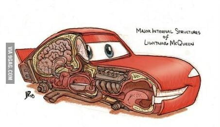Lightning McQueen's anatomy. The coolest car ever! - 9GAG