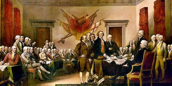 The signing of the Delaration of Independence
