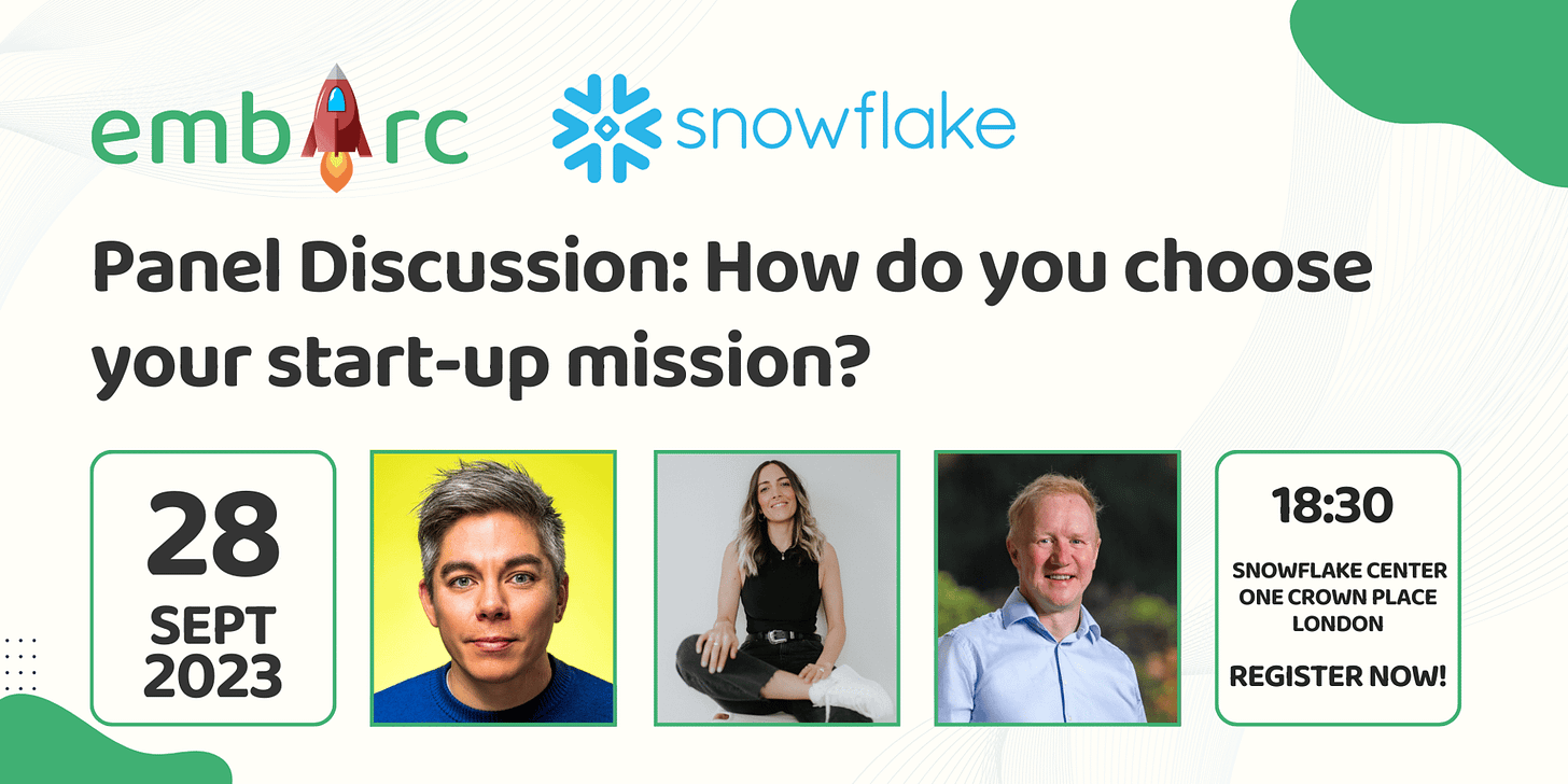 Cover Image for ❄️ Embarc x Snowflake Panel: How do you choose your start-up mission?