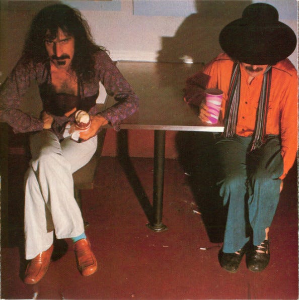 Pochette du disque Bongo Fury, enreegistré en concerts par Frank Zappa et Captain Beefheart, 1975
