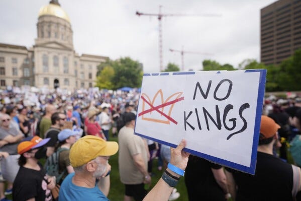Demonstrators rally against Trump at 'No Kings' protests | AP News
